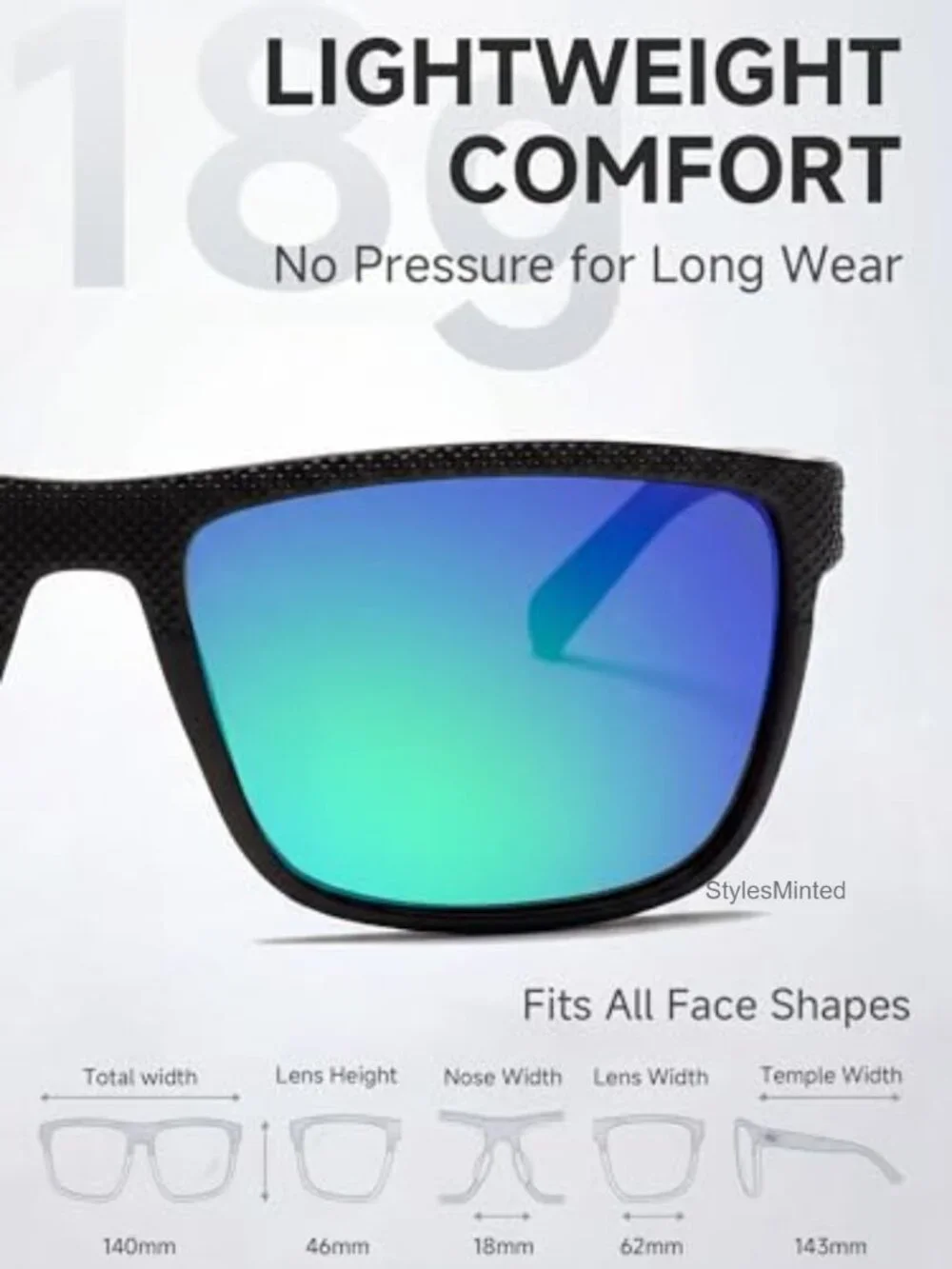 Polarized UV400 Golf Sunglasses, Lightweight Sport Shades for Ball Tracking